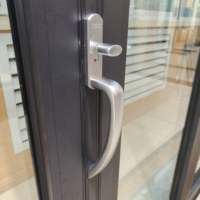 Rejillas de Seguridad Modernas Antirrobo de Aluminio, Puerta Corredera Plegable de Metal Ventilada, con Cerradura Manual, Exterior Impermeable para Hotel