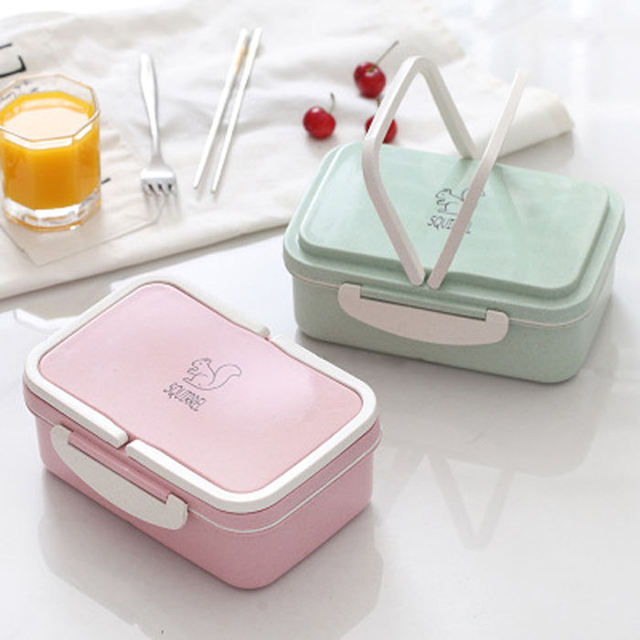 Food Container Japanese Bento Box Microwave Safe Wheat Straw Lunch Box 3 Layer