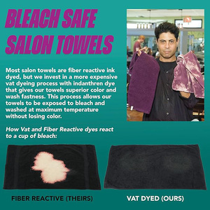 Cao thấm Khăn nhà sản xuất Bleach bằng chứng làm tóc CAPE Salon khăn đơn sắc Jacquard <span class=keywords><strong>100</strong></span>% cotton đen baber khăn - Product Image 6