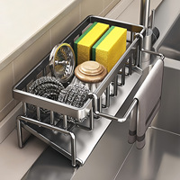 Égouttoir de cuisine rectangulaire en acier au carbone de style nordique Cedar Space pour torchons et rangement de robinet, idéal pour liquide vaisselle et laine d'acier