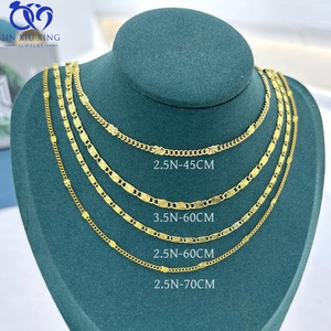 Collar de Cadena de Eslabones de Papel Chapado en Oro de 24K de Fábrica JXX, Precio al por Mayor, para Mujer, Collares de Latón Dorado para Hombre - Product Image 1