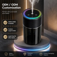 Diffuseur d'arômes pour voiture, humidificateur, support de tasse, lumière ambiante RGB, projecteur étoilé, double mode de brumisation, rechargeable par Type-C, pour la maison