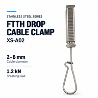 Penjepit Kabel Drop FTTH Baja Tahan Karat 201/304 Anti Karat Tahan Cuaca Awet 2-8mm 2.0KN untuk Kabel Fiber Optik