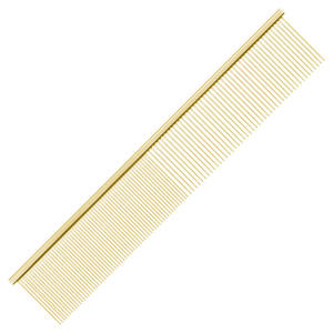 Peine para mascotas para perros y gatos, peine de acero inoxidable de doble densidad con mango de cobre puro para el aseo y eliminación de pelo. - Product Image 4