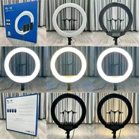 Anneau lumineux TikTok RL18 de 14/18/21 pouces pour le maquillage professionnel, éclairage LED avec trépied, contrôle par application, couleur réglable