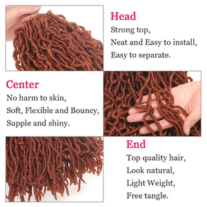 Sintético Gypsy Locs Extensión Trenza Nu Faux Locs Crochet Trenzas Cabello Rizado Ondulado Nu Faux Locs Crochet Extensiones de cabello - Product Image 4