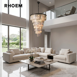 <span class=keywords><strong>Lustre</strong></span> en cristal en spirale à 9 niveaux RHOEM, <span class=keywords><strong>lustre</strong></span> en cristal K9 pour escalier, lampes de salon, décoration intérieure de luxe - Product Image 2