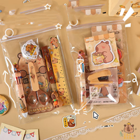 Ensemble de papeterie Capybar, cadeau pour enfant, stylo, autocollant, couteau utilitaire, boîte cadeau de papeterie, rentrée scolaire, cadeau d'anniversaire, récompense scolaire