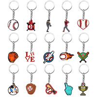 Porte-clés de la série Baseball, accessoires de boutique, porte-clés de rugby, porte-clés DIY personnalisé en plastique souple pour sacs et accessoires de voiture