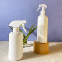 En gros Blanc 500ml 1000ml Shampooing Boston Ronde Cosmétique Emballage PEHD Vaporisateur De Bouteilles Capsule