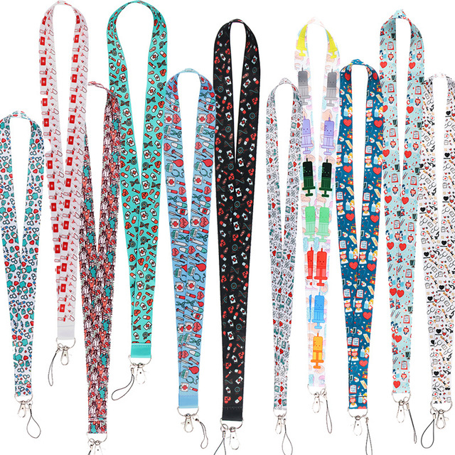 Wowei Doctor Nurse ID Badge Print Medical Lanyard Key Ring Neck Straps Medical Lanyards Accessories for Phone Badge Keys