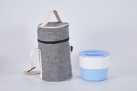 Bocal alimentaire isotherme en acier inoxydable de 17 oz avec couvercle à poignée et base antidérapante |   Logo et couleur personnalisés |   OEM ODM