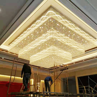 Plafonnier led en cristal, design moderne, luminaire décoratif de plafond, idéal pour un mariage ou un banquet
