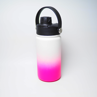 Bouteilles d'eau isothermes en acier inoxydable à double paroi de 12 oz avec paille à large ouverture, personnalisables avec logo, pour l'école, la randonnée et les voyages (vente en gros)