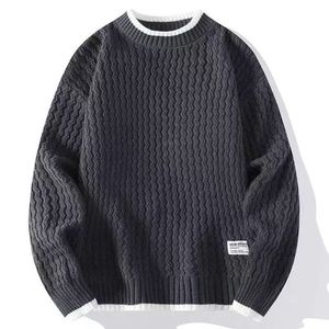 Sudadera informal de Color sólido para hombre, Otoño Invierno, nuevo Material de punto de manga larga con cuello levantado, suéteres cómodos - Product Image 2