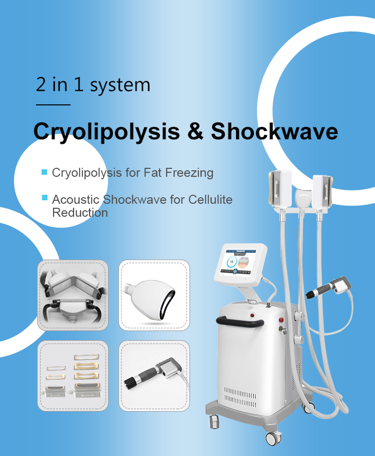 Cryolipolysis Slimming Shockwave 2 In 1 Machine Aesthetics Spa Supplies
