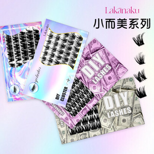 Pestañas postizas Lakanaku Diy Lashes D Curl, pestañas postizas individuales con tallo de algodón negro, 120 pares, reutilizables para realzar el maquillaje - Product Image 4