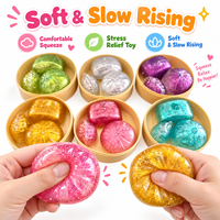 Vente en gros de jouets anti-stress en plastique, type boulette ou pain vapeur, souples à presser, créatifs, boîte mystère réaliste pour promotion