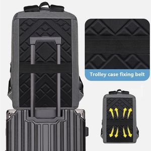 Custom Printed Fashion High Capacity <b>Man</b> <b>Leather</b> Design Computer Mochilas Travel Laptop Bag <b>Backpack</b> with Usb Hidden Compartment - Product Image 4