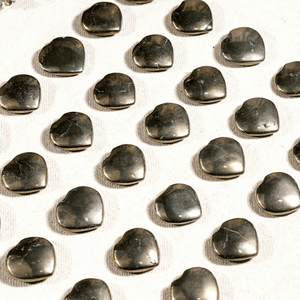 Wholesale Premium Quality Grey Pyrite 1" Polished Feng Shui Gemstone Hearts for Meditation Healing and Home Decoration - Product Image 1
