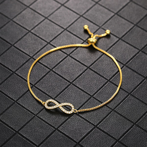 Bracciale a striscia di Möbius da donna con micro zirconi cubici intarsiati, gioiello da polso regolabile - Product Image 3