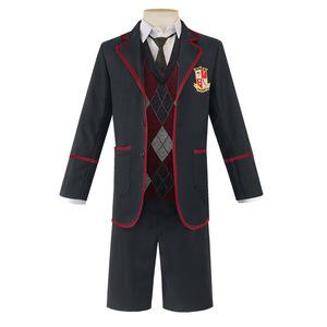 Umbrella Academy Cosplay <b>Uniform</b> Suit Black Red Blazer Shorts <b>Costume</b> Anime Halloween Role Play - Product Image 1