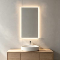 Miroir de salle de bain LED sans cadre NewThingLine pour hôtel, éclairage avant et arrière, cadre LED remplaçable, miroir sans cuivre, CE UKCA