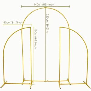 3PCS/Set Gold White Black Fashionable Wedding Arch <b>Backdrop</b> <b>Stand</b> Metal Customized Size Baby Shower Outdoor Birthday Decoration - Product Image 2