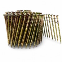 Clous en spirale lisses électrogalvanisés en fer avec revêtement vinyle, tige filetée, 75 mm, pour palettes industrielles et caisses en bois