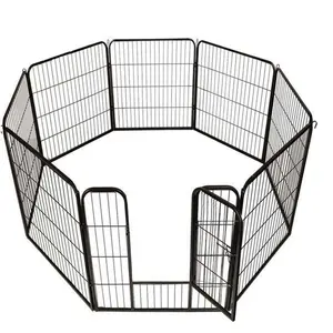 Draagbare Metalen Hond Hek Outdoor Run Oefening Kooi Puppy Box Tijdelijke Afrastering Voor Honden