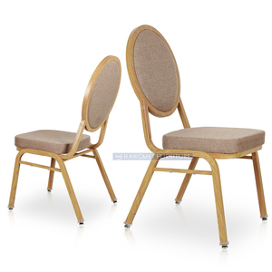 Silla de restaurante apilable con aspecto de madera Acabado de aluminio Brazos de espuma de alta densidad para fiestas - Product Image 2