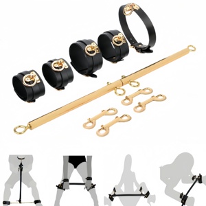Accessoires de bondage SM, barre métallique réglable et amovible, artefact de séparation des jambes, menottes de haute qualité pour les mains et les pieds, jouet de flirt - Product Image 1