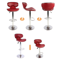 Tabourets de bar modernes et contemporains en cuir PU avec structure en fer, design papillon, chaise haute pour salle à manger, bar à domicile, salon, hôtel