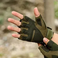 Gants tactiques mi-doigts d'été pour hommes, pour le cyclisme, la protection extérieure, antichoc, camouflage