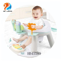 2-en-1 cómodo gorila de plástico para bebé fácil de llevar actividad sentado asiento de piso para comedor para bebés y niños pequeños