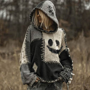 เสื้อฮู้ดดี้ทรงหลวมแบบดรอปโชว์เดอร์ สไตล์ยุโรป-อเมริกัน ขายดีข้ามพรมแดน ปี 2025 สำหรับฤดูใบไม้ร่วง-ฤดูหนาว ลายพิมพ์เรโทรลำลอง เสื้อสเวตเตอร์ผู้หญิงแบบเทียม-<span class=keywords><strong>3</strong></span> - Product Image 3