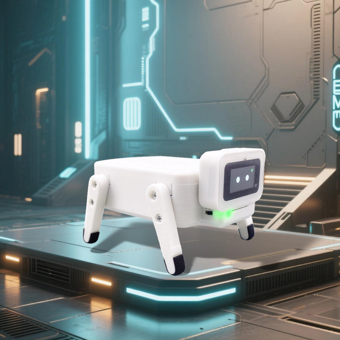 หุ่นยนต์สุนัข Ai-editor เรียนรู้-สีขาว