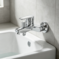 Robinet de baignoire moderne et minimaliste avec eau chaude et froide, en alliage de zinc, avec noyau en céramique, adapté aux salles de bain d'hôtels et d'appartements