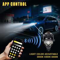 Gview Wholesale - Lentille de projecteur bi-LED de 3 pouces contrôlée par application, personnalisable en usine, haute qualité, 5-60W, 3000-6500K, phare de voiture