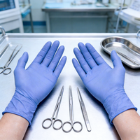 Gants en nitrile jetables sans poudre, sans latex, avec logo personnalisé, pour examen médical