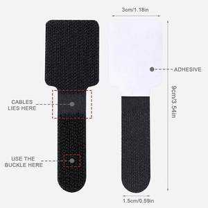 Organisateur de câbles écologique, robuste, auto-adhésif, double face, en polyester/nylon, avec crochets et boucles, adhésif puissant - Product Image 1