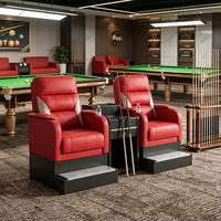 S.Q.F Sofá de Madera para Mesa de Billar, Silla de Billar, Soporte para Tacos, Sofá Reclinable de Cuero de 2/3 Plazas, Muebles Modernos para Sala de Juegos, Salón de Snooker