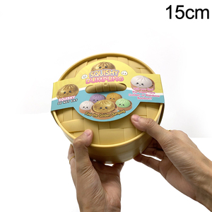 Jouets Géants Souples et Moelleux en Forme de Dumplings 25cm 15cm 8.5cm 5cm – Boîte de Pains Vapeur à Presser pour Adultes et Enfants – Anti-Stress - Product Image 6