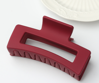Pince à cheveux en silicone de 10 cm avec motif carré, couleur unie, design requin pour l'arrière de la tête, pince à cheveux en silicone
