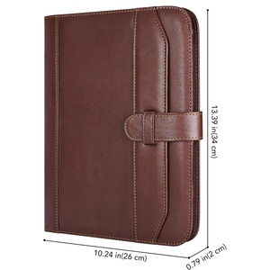 Padfolio Faux Leather Documents Bags Cartera ejecutiva de cuero Organizador Cartera de negocios para hombres y mujeres Marrón - Product Image 2