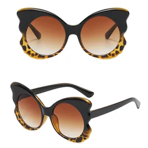 Óculos de sol femininos olho de gato europeu americano personalizado UV400, modelo de palco clássico com estilo borboleta, 2024