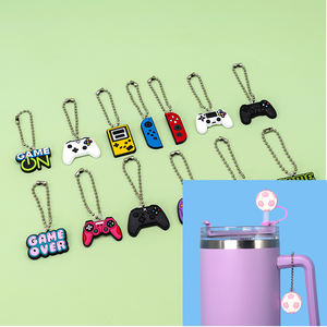 Portachiavi personalizzato in PVC 8/10MM in Silicone paglia Set Topper 40oz bicchiere bicchieri carino cane gatto charm accessori - Product Image 4