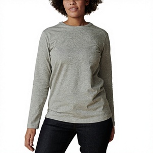 Women's 100% Cotton <b>T</b>-<b>Shirt</b> Customizable OEM Logo Label with Loose <b>Fit</b> Casual Style <b>Long</b> Sleeves for Spring & Autumn Topwear - Product Image 4