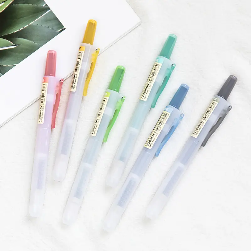 6 Buah Set Isi Ulang Pena Stabilo Dapat Ditarik Warna Alam Baru Penanda Seni Neon Retro