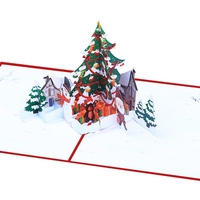 Obral besar barang Moq rendah pohon Natal Woodland kartu ucapan Natal mewah untuk Natal 3D Pop Up Kartu Terima kasih